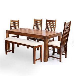 Wooden Dining Table 6 Seater With Bench